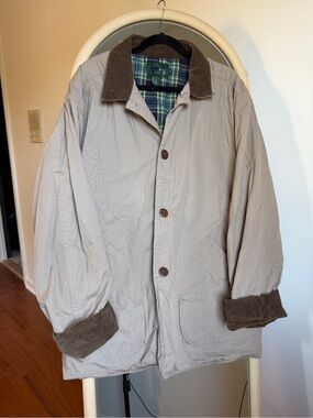 90s/Y2K J Crew khaki barn chore coat corduroy collar size XLT double pockets